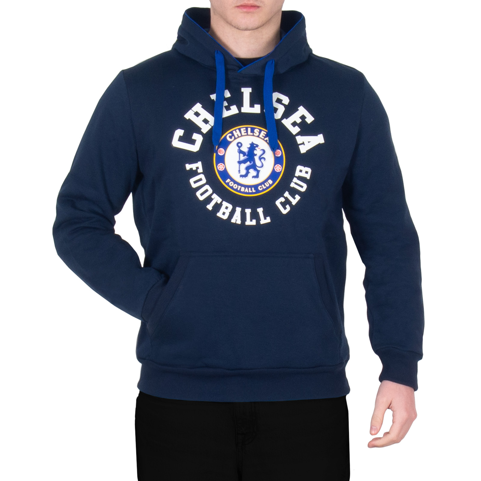 Chelsea FC Official Soccer Mens Crest Hoody- Navy XL for sale